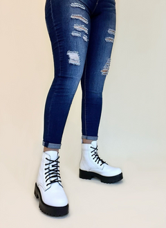 Alice White Heeled Combat Boot