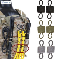 5pcs Tactical Backpack Binding Buckles Elastic Tactical Binding Buckle Carabiner Clip Bags Clasp Cord Fix Gear Elastic Strap