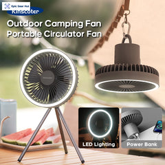 10000mAh 4000mAh Camping Fan Rechargeable Desktop Portable Circulator Wireless Ceiling Electric Fan with Power Bank LED Lighting