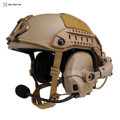 AMP HeadSet Tactical Headphone Head & Helmet-Mounted Pickup Noise Reduction Aviation Communication Headphone