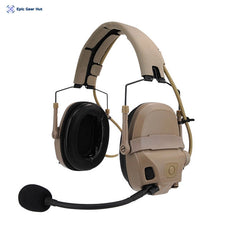 AMP HeadSet Tactical Headphone Head & Helmet-Mounted Pickup Noise Reduction Aviation Communication Headphone