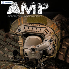 AMP HeadSet Tactical Headphone Head & Helmet-Mounted Pickup Noise Reduction Aviation Communication Headphone