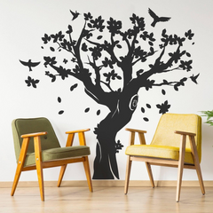 Contemporary Tree Wall Art Sticker - Decorative Vinyl Decal for Interior Design