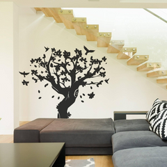 Contemporary Tree Wall Art Sticker - Decorative Vinyl Decal for Interior Design