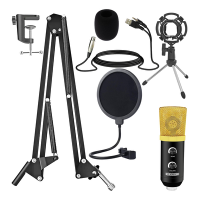 5Core Recording Microphone Podcast Bundle Professional Condenser Cardioid Mic Kit w Boom Arm