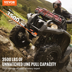 VEVOR Electric Winch ATV UTV 3500 lb Synthetic Rope Waterproof Wired Control