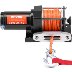 VEVOR Electric Winch ATV UTV 3500 lb Synthetic Rope Waterproof Wired Control