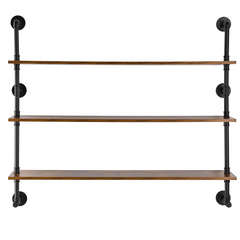 VEVOR Industrial Pipe Shelf 3 Tier 48x9.84in Wall-Mount for Kitchen Bedroom