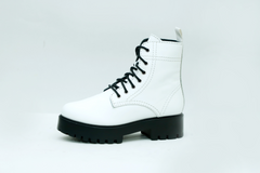 Alice White Heeled Combat Boot