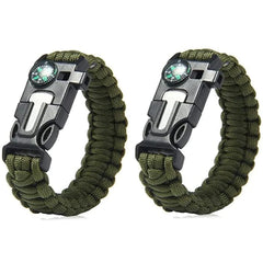 5in1 Paracord Survival Tactical Compass Bracelet (2pcs)