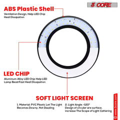 6 inch Ring Light with Cell Phone Stand Adjustable Ringlight Angle  LED Circle Light w Phone Holder