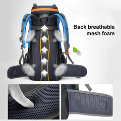 70L Camping Backpack Hiking Waterproof Travel Bags for Men Women Outdoor Trekking Rucksack Climbing Bag