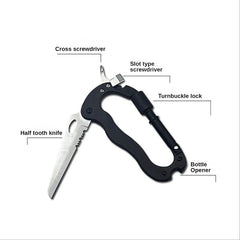 Mountain Climb EDC Stainless Steel Mini Knife Carabiner Multitool Folding Pocket Portable Outdoor Pocket Knife Military Tactical