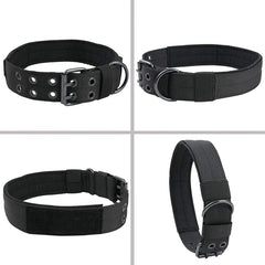 2" Wide Tactical Heavy Duty Nylon Large Dog Collar K9 Military With Metal Buckle